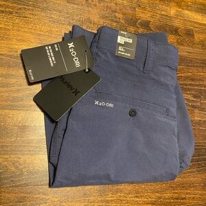 Hurley H2O-DRI Boys Size 12 Shorts Navy Blue Chinos Golf Outdoor Surf Youth NWT